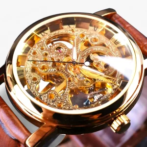Mechanisch Horloge - Verfijnde Stijl en Precisie - Goudbruin