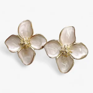 Oorbellen Dames - Rode Bloem - Retro Luxe Elegant