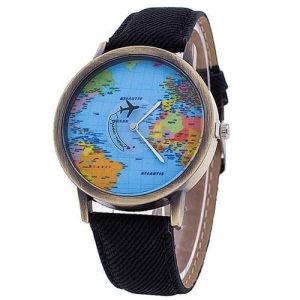 Vintage Traveler's Leather Watch - Zwart